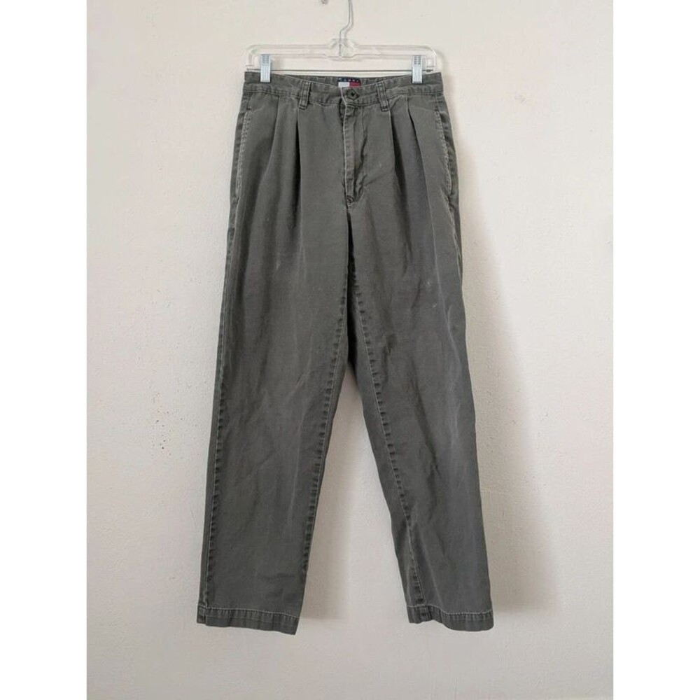 Tommy Hilfiger Y2K Men's Pleated Chinos, Olive Green